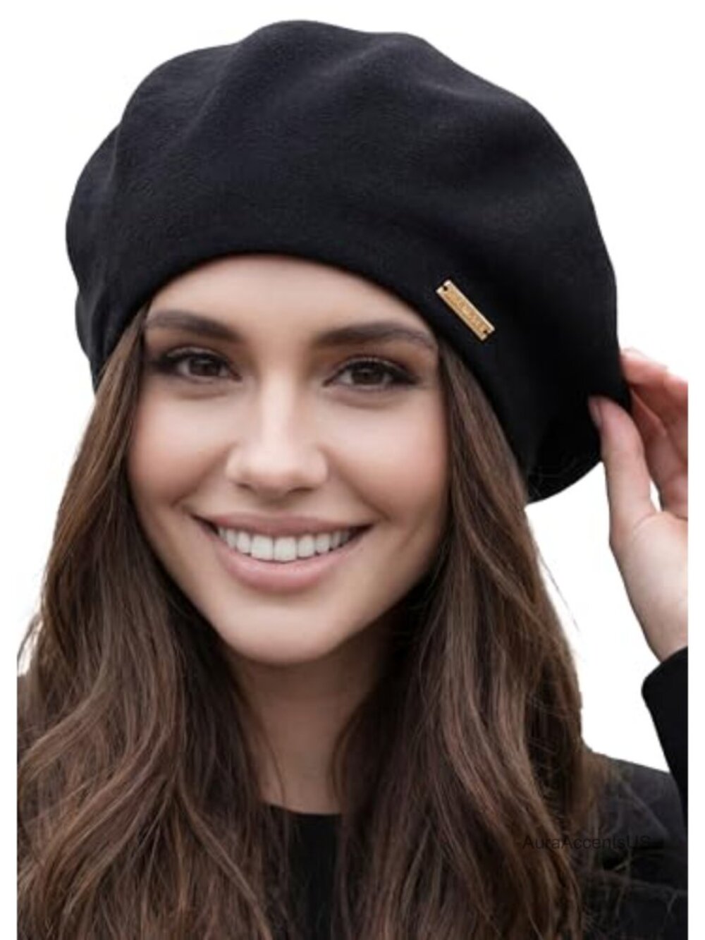 Silk Satin Lined Wool Beret Hat Women Winter Warm Fleece Lined Lightweight